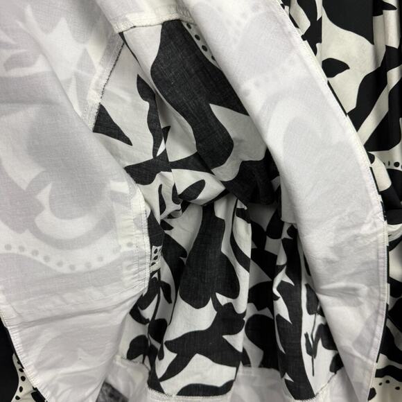 La Ligne Midi Dress Black White Smocked Cotton Poplin Medium Party MSRP $425 - Picture 7 of 12